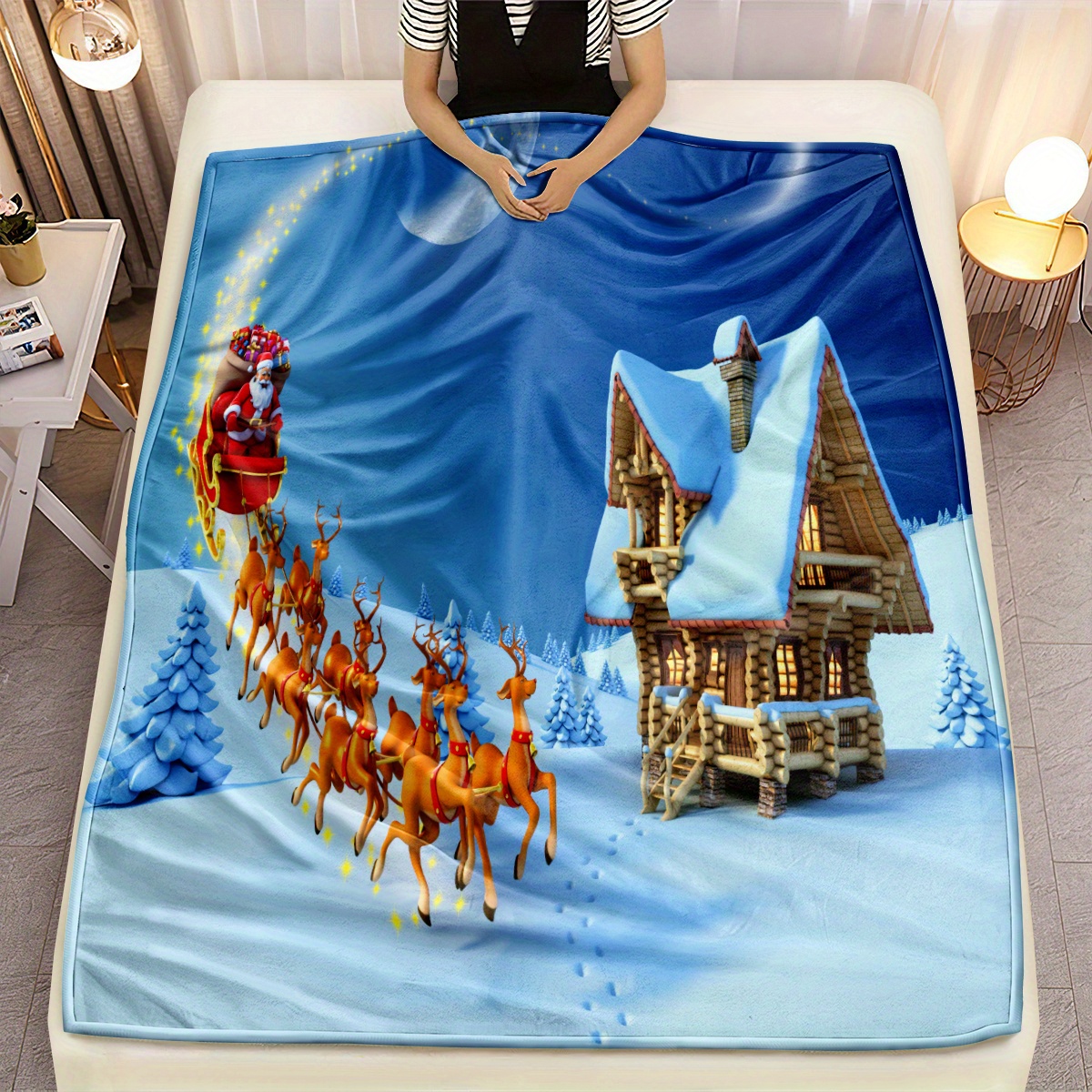 Christmas Throw Blanket Christmas Party Decorations Throw Temu