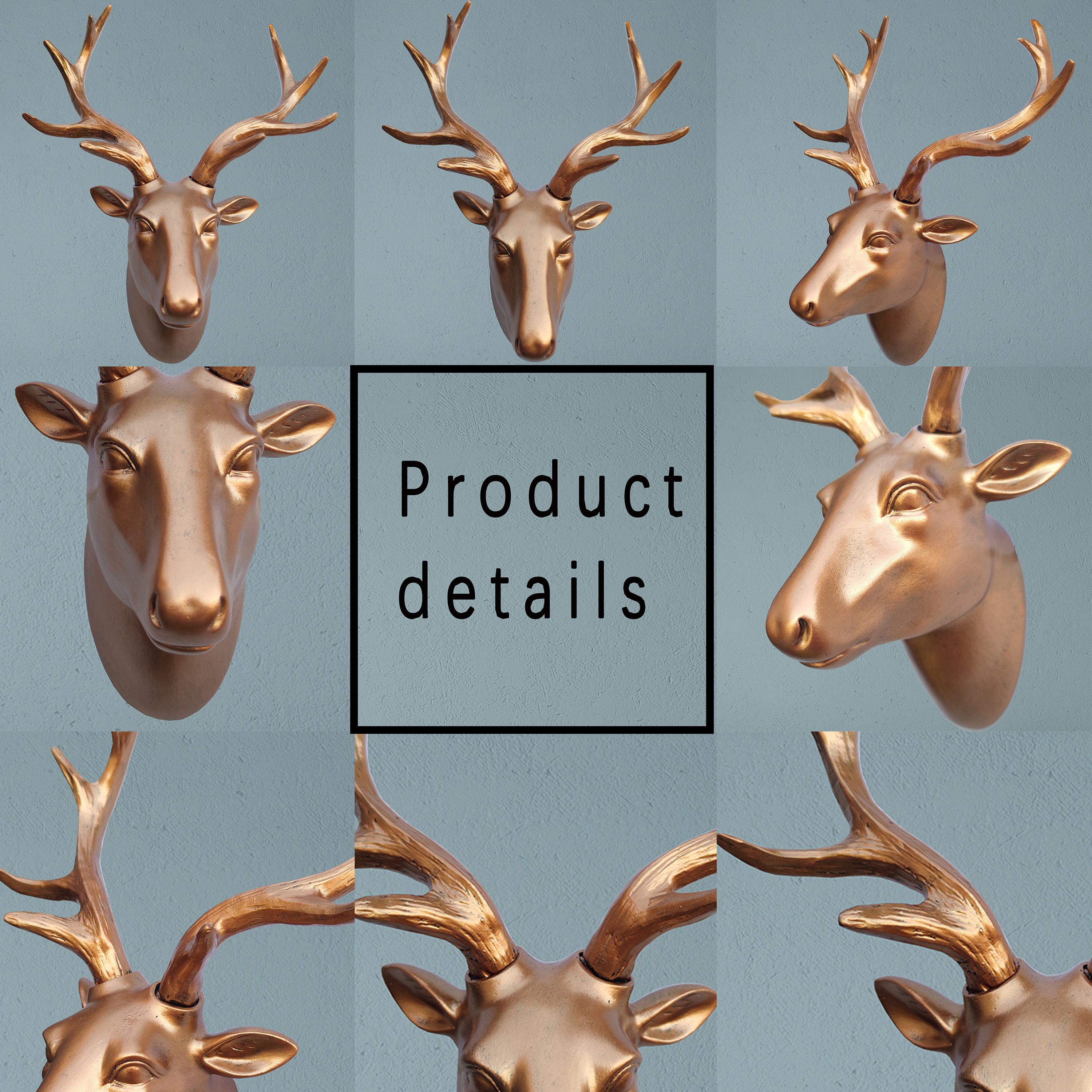 Bronze Deer Head Large Wall Decor artificial Deer Head - Temu