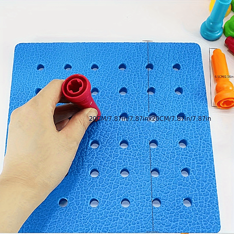 Penkiiy Stacking Peg Board Set Toy 30 Pegs Colorful Learning Montessori  Occupational Therapy Fine Motor Skills Toddlers