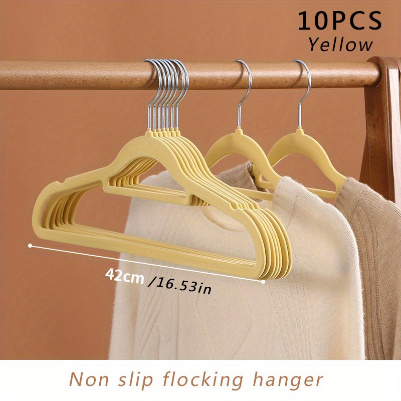 20 Flocking Hangers Anti-Slip Traceless Clothes Support Household Suede  Hangers