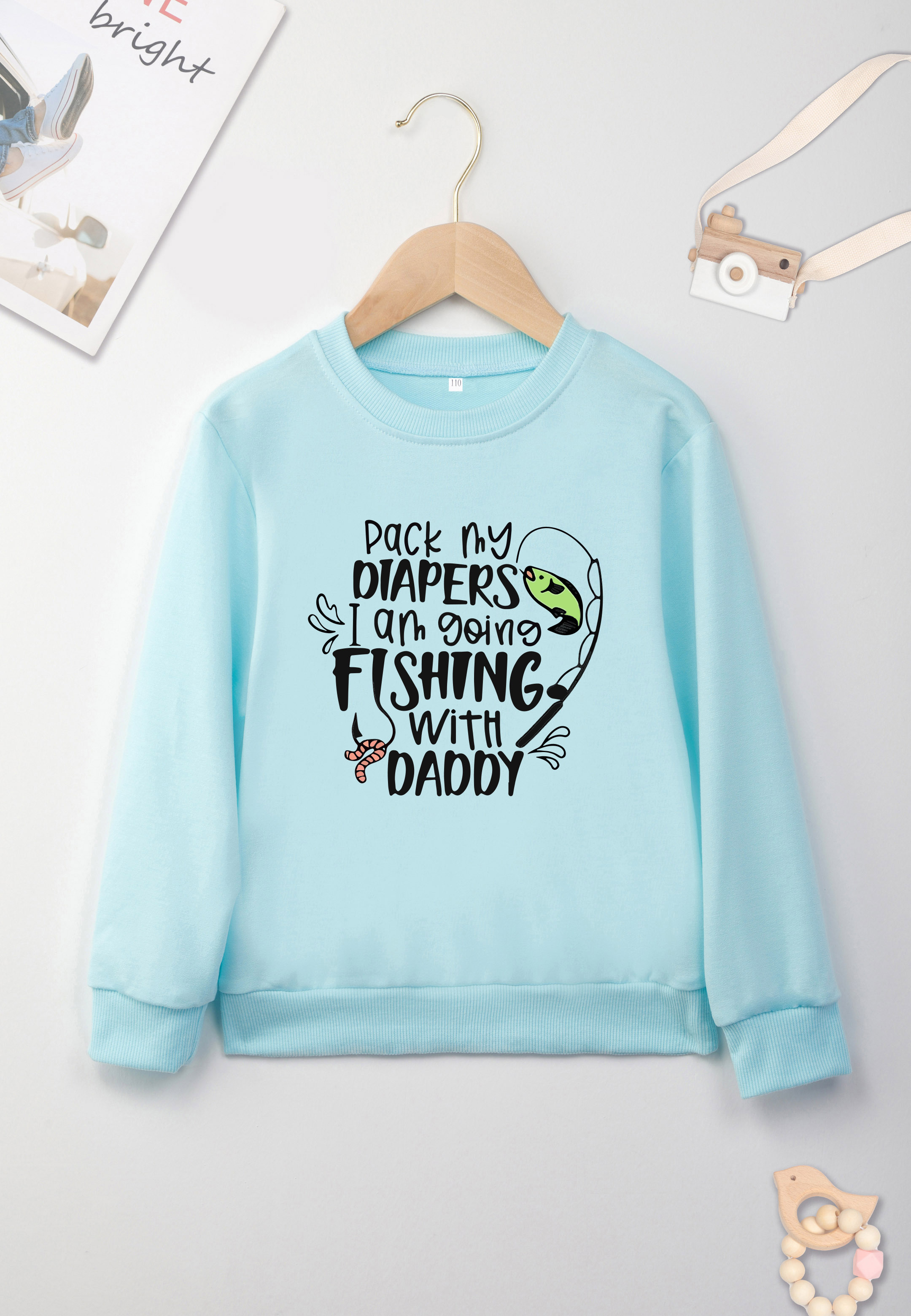 m Going Fishing Daddy Letter Print Boys Casual Creative - Temu