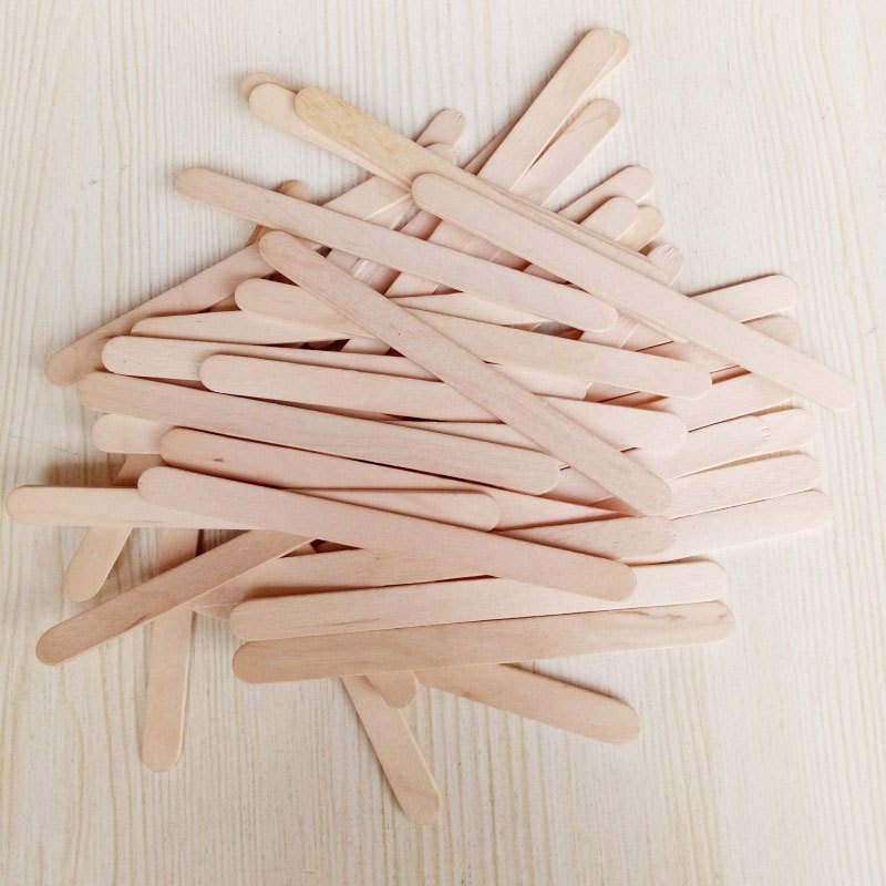 100Pcs Ice Cream Sticks Food Grade Solid Construction Wood Wooden