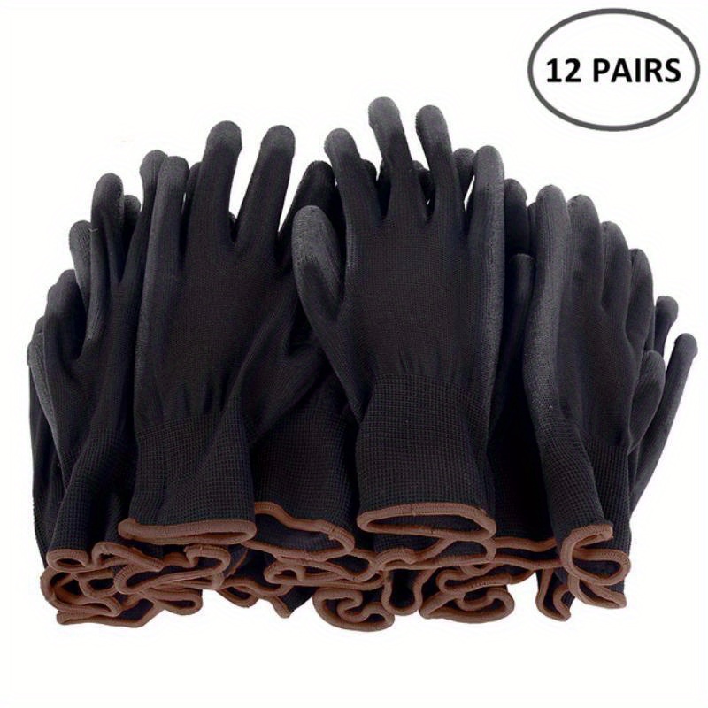 12Pairs Non-Slip Gloves Nylon Working Gloves Thin Wear-Resistant Anti-Skid  Site Anti-Fouling Moving Brick Hands Protective - AliExpress
