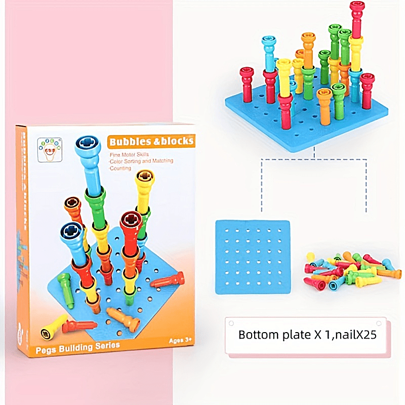  Peg Board Stacking Toddler Toys - Lacing Fine Motor Skills  Montessori Toys for 3 4 5 Year Old Girls and Boys