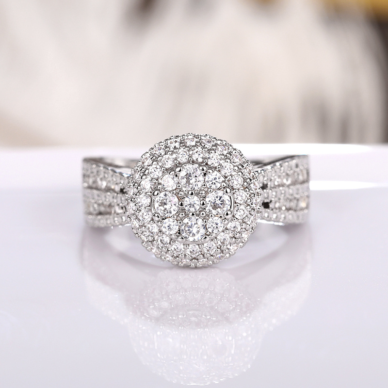 Luxury Women Engagement Ring Micro Pave Synthetic Ring Bridal Romantic Wedding Fine Jewelry Lover Gift