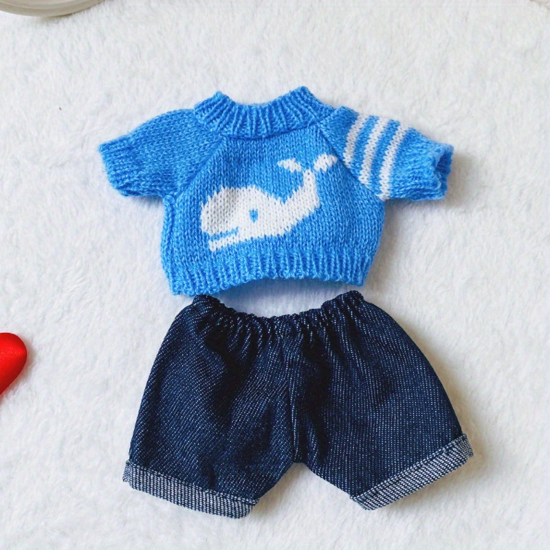 Plush Baby Clothes Knitted Sweaters and Shorts for Dolls