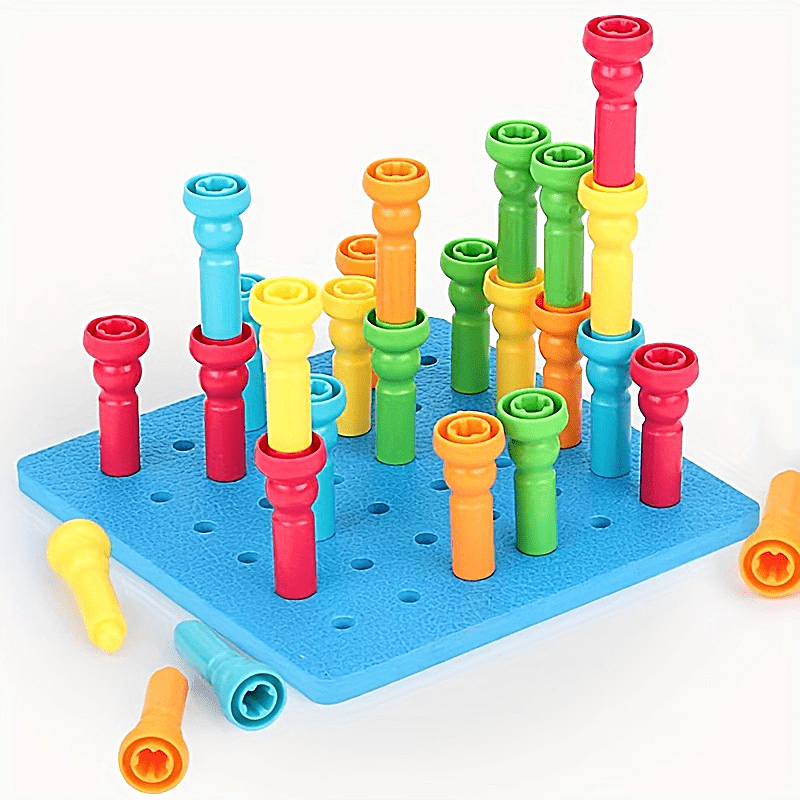 Wooden pegs for Montessori toys