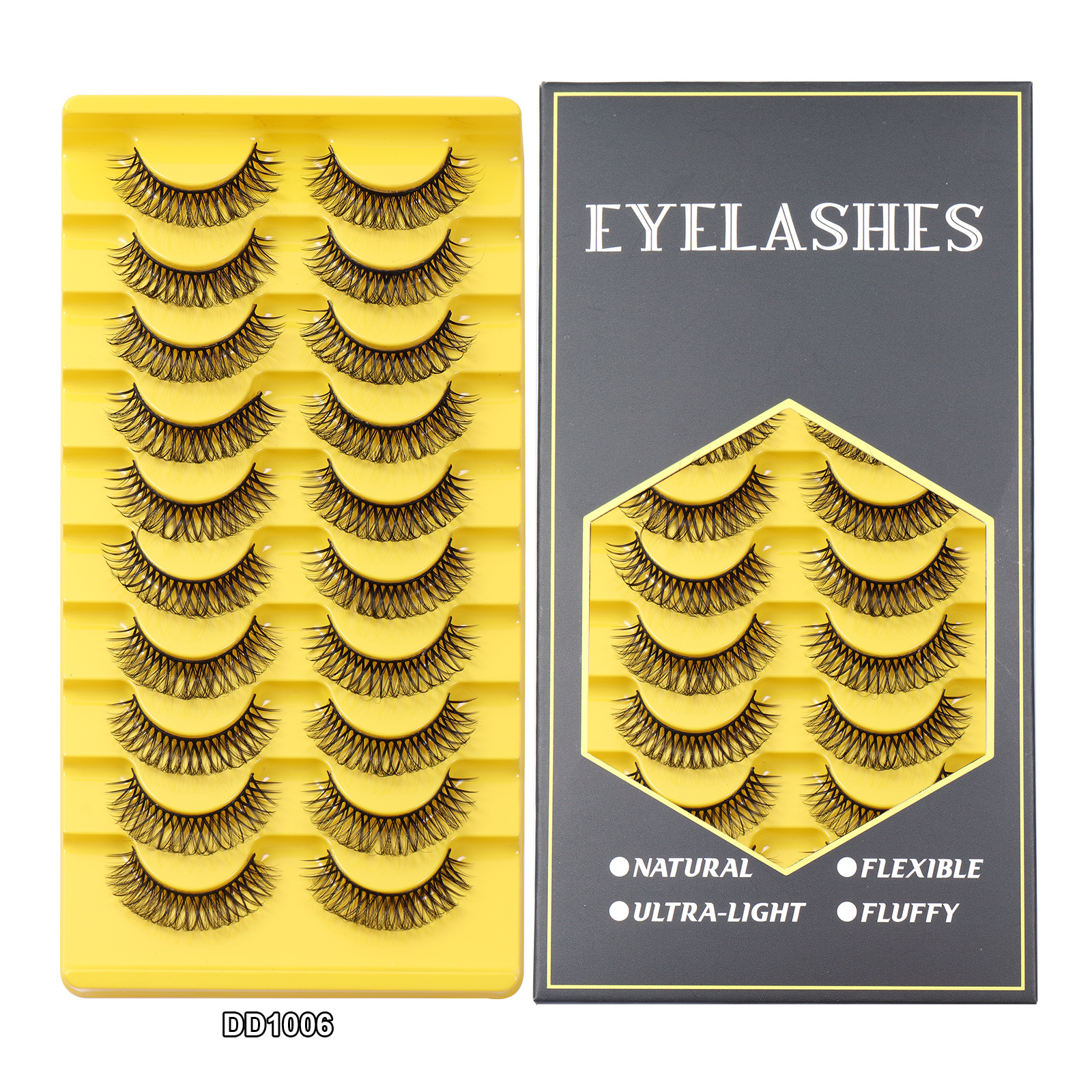 10 Pairs False Eyelashes Natural Soft Thick Eye Lashes Daily Makeup