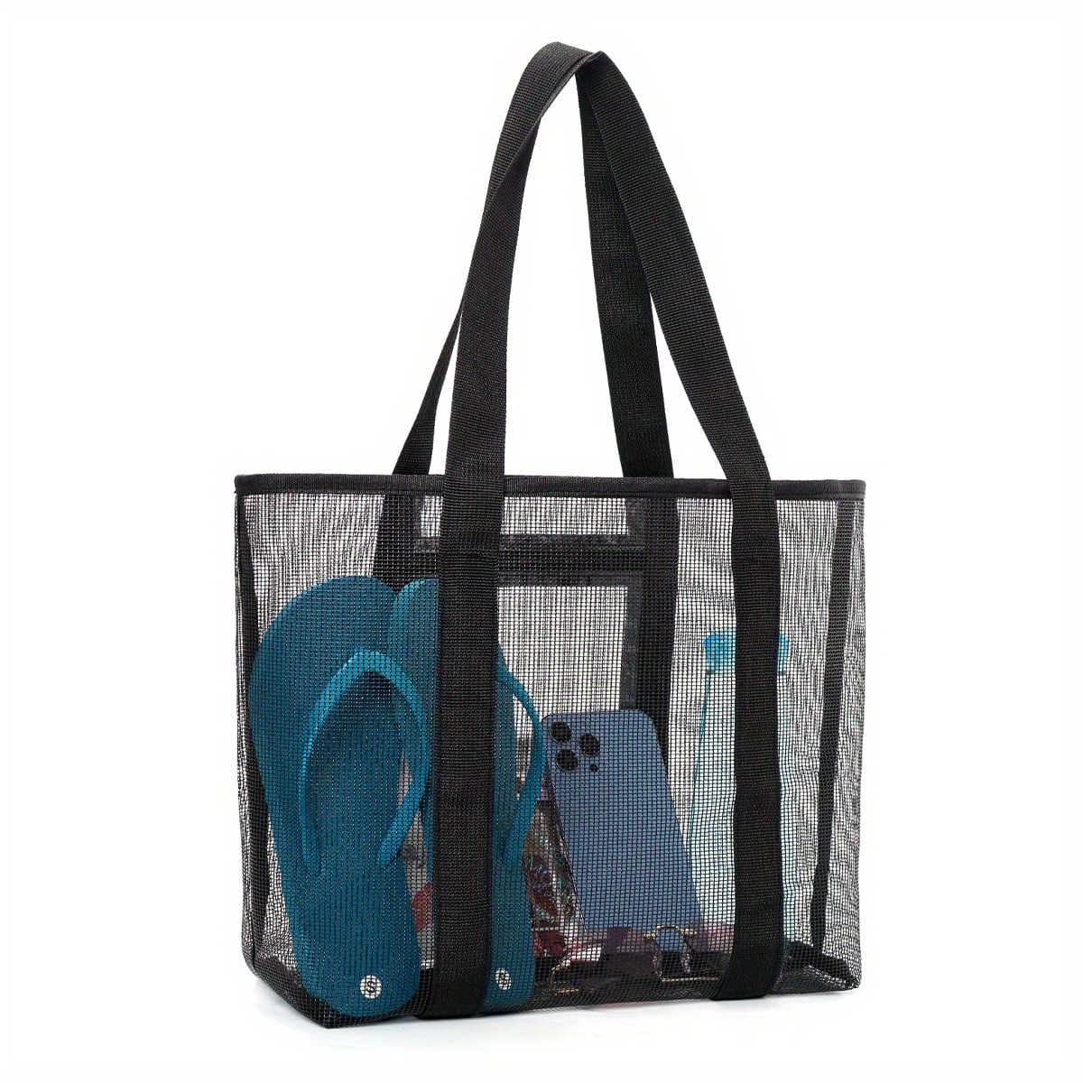 Beach Tote Bag,large Mesh Beach Clear Folding Shoulder Bag