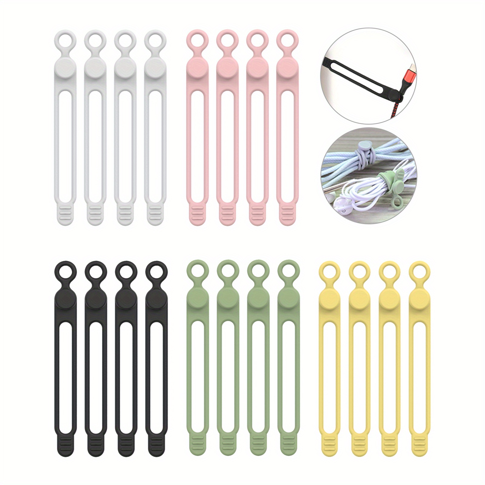 Silicone Cable Ties Silicone Cable Straps Reusable Cable - Temu
