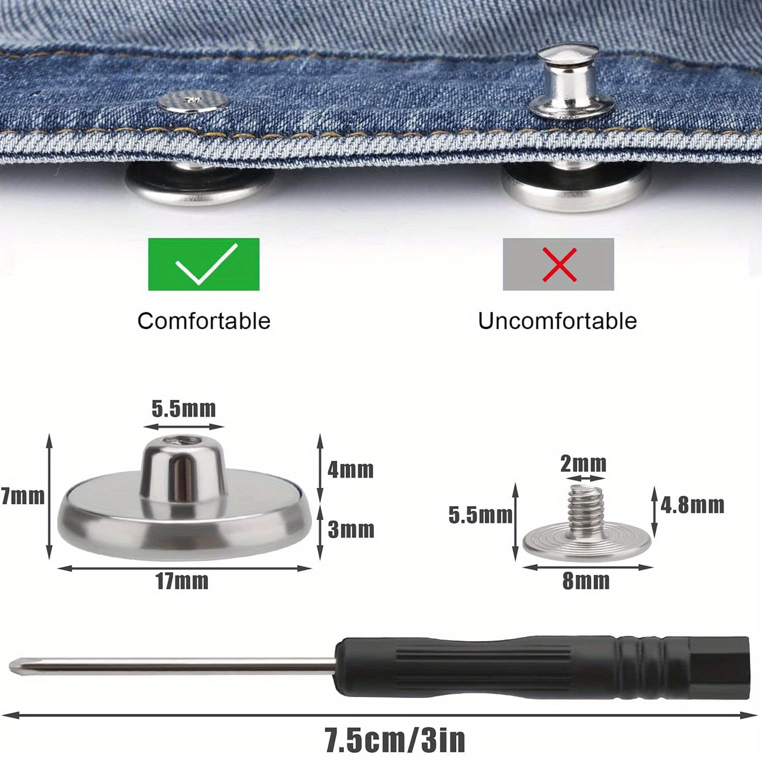 Jeans Button Replacement Metal Buttons For Pantsinstant - Temu