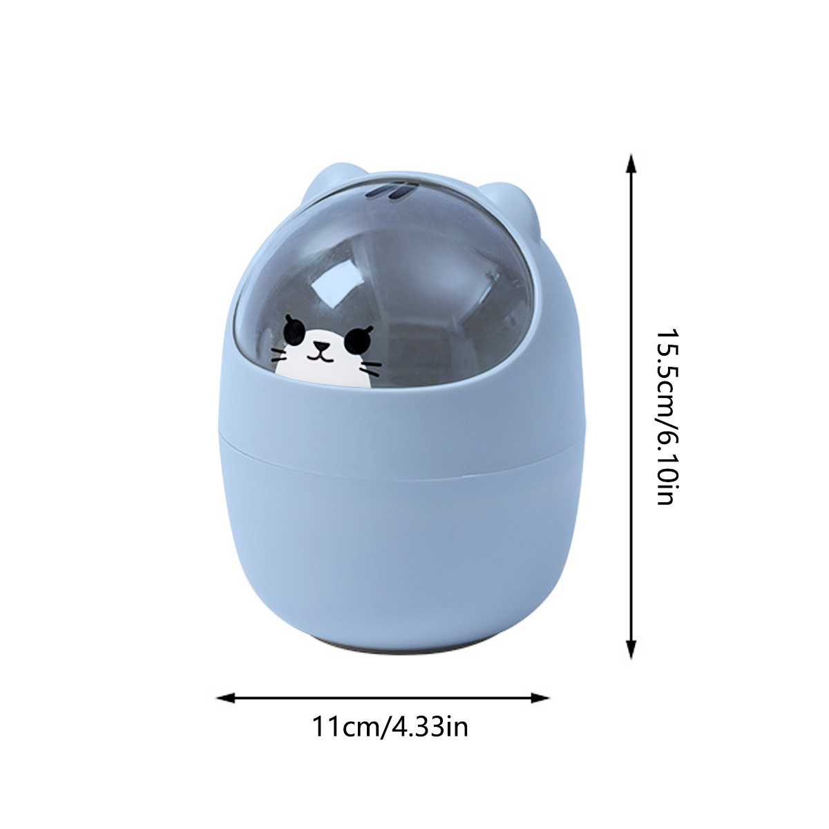 Haushalts-Mini-Desktop-Mülleimer bedeckt Schmutzablage  Reinigungszylinderbox, Stil: Flip Lip (Blau)