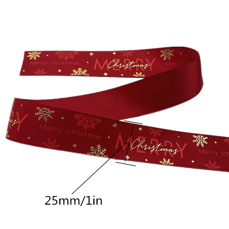 5 Yards Christmas Ribbon Printed Grosgrain Ribbons For Gift - Temu