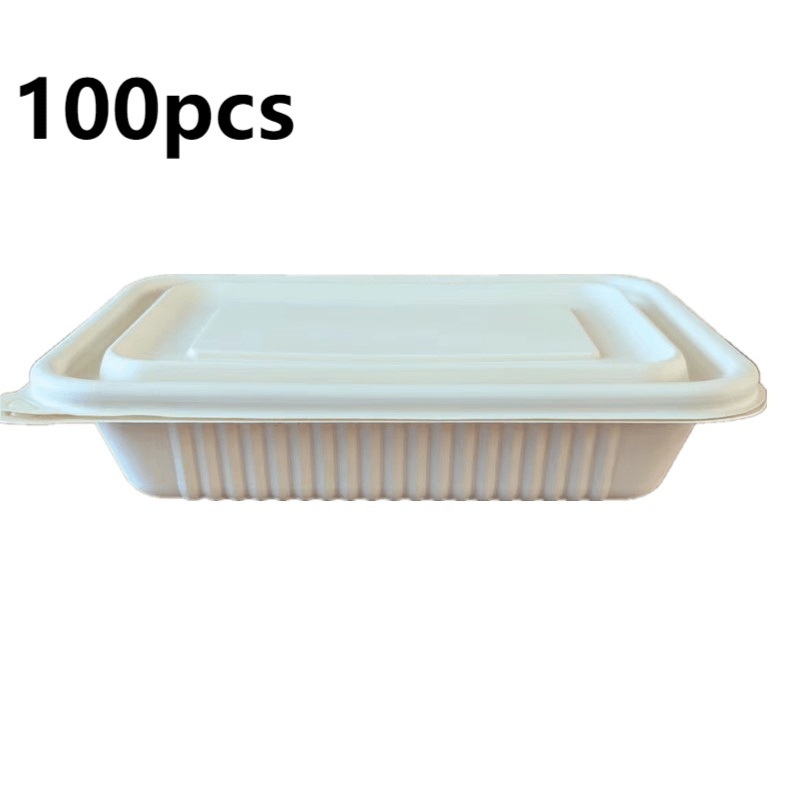 100 Sets Degradable Cornstarch To Go Food Containers