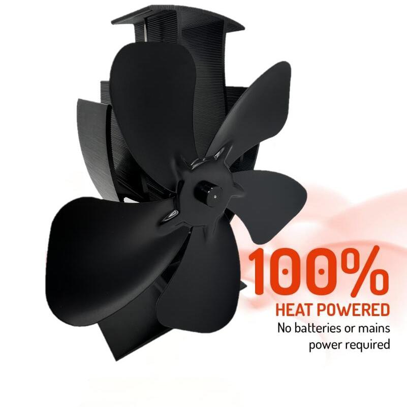 1pc Wood Stove Fan, 5 Blades Wood Stove Fan Heat Powered, Fireplace Fan,  Wood Stove Accessories, Non Electric Fan For Wood/Gas/Log Burner Stove