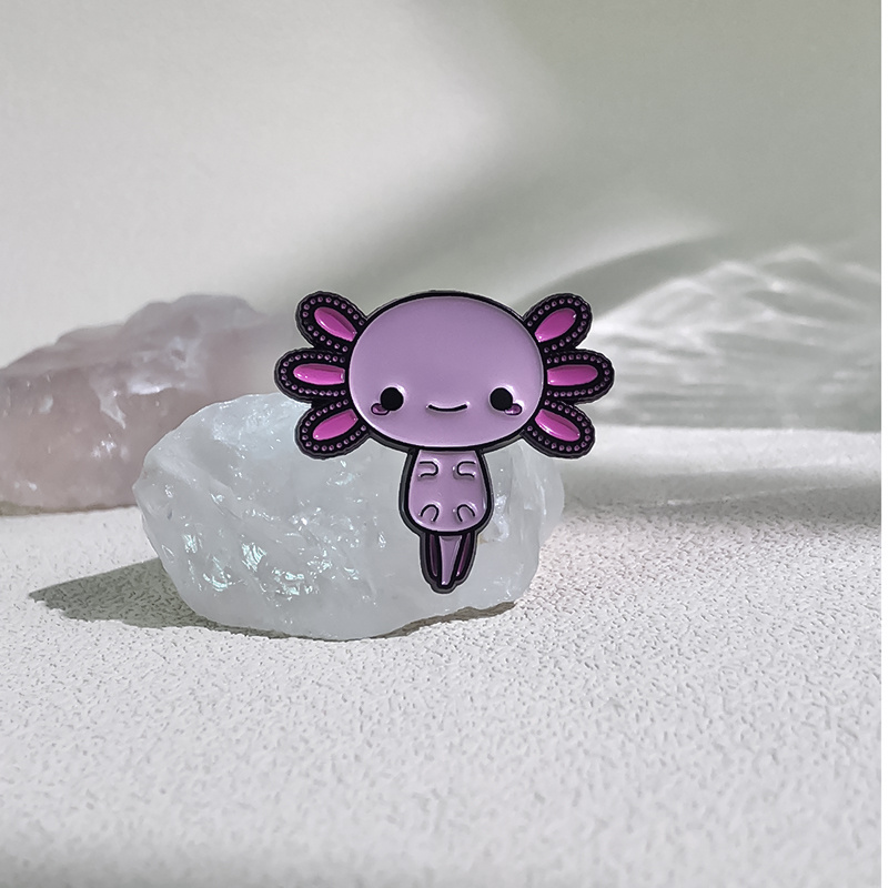 Axolotl Hexagon Enamel Brooch Pins Custom Cute Kawaii - Temu