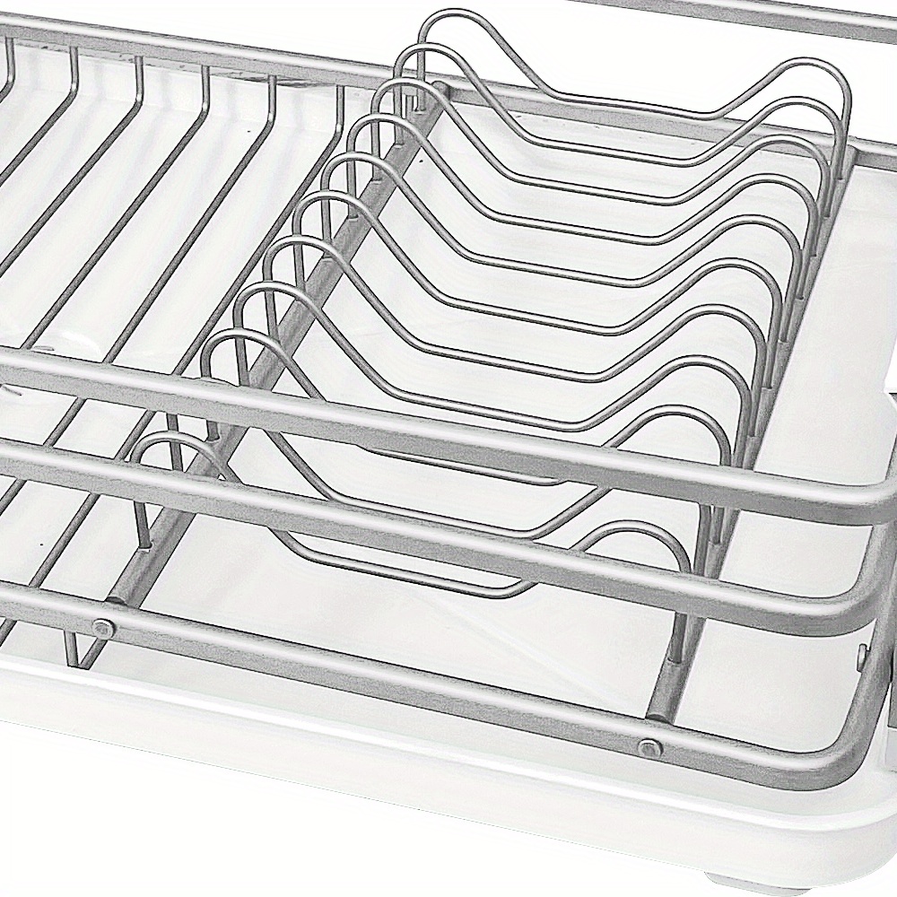 Dish Drying Rack, Hot Sale Simple New Pvc Space Aluminum Anti-rust Dish  Drying Rack, Dish Drain Rack, Space Saving Dish Rack, Kitchen Storage Rack,  Kitchen Accessories - Temu