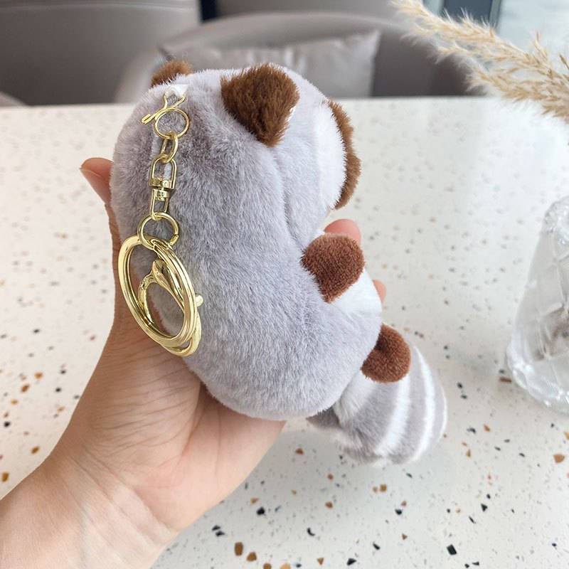 Exquisite Plush Key Pendant Fully Filled Raccoon Keychain Raccoon