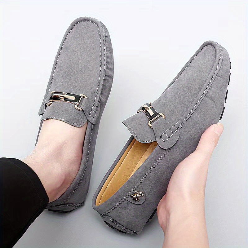 Mens grey moccasin store shoes