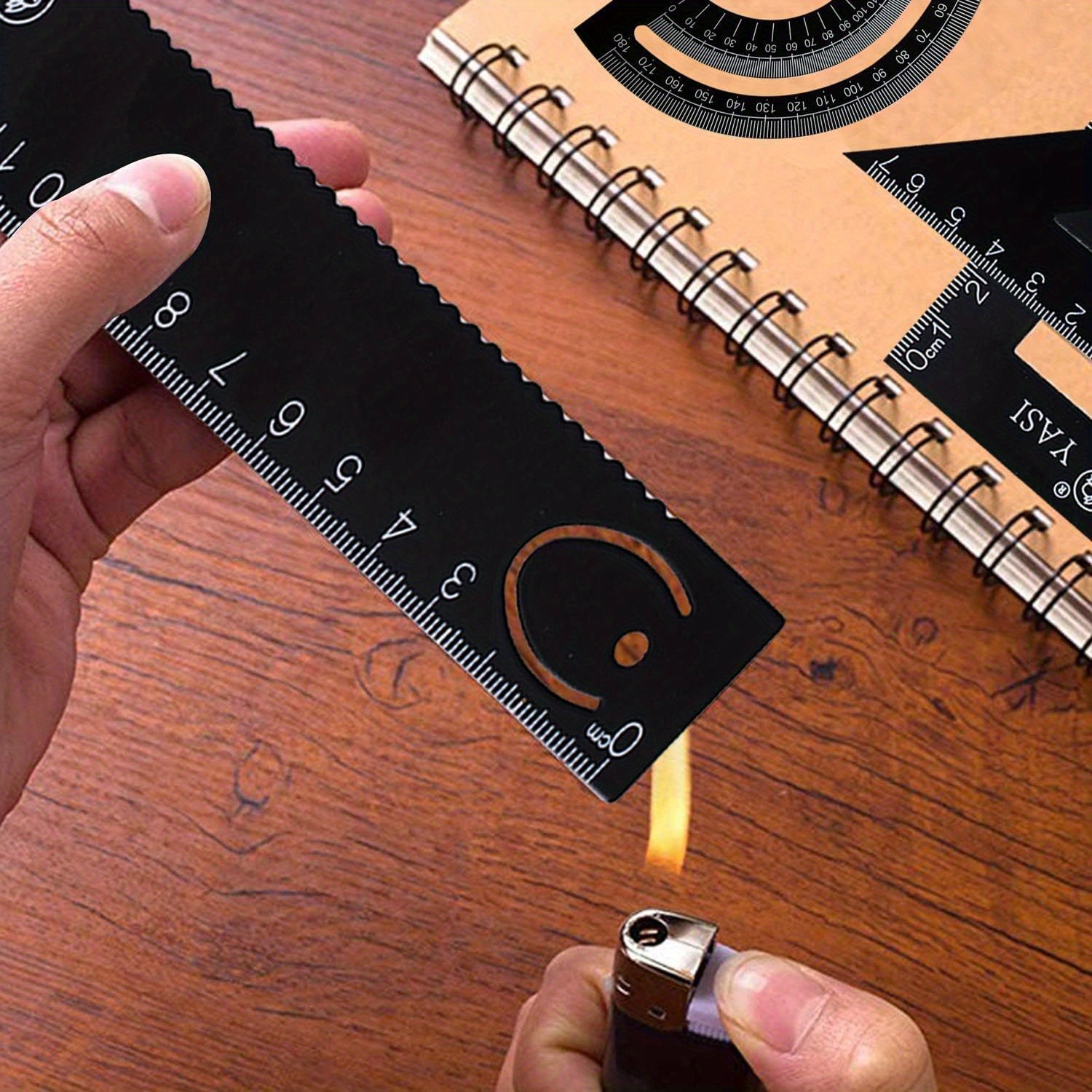 Math Geometry Tool Steel Scale Ruler Set Triangular Ruler + Temu