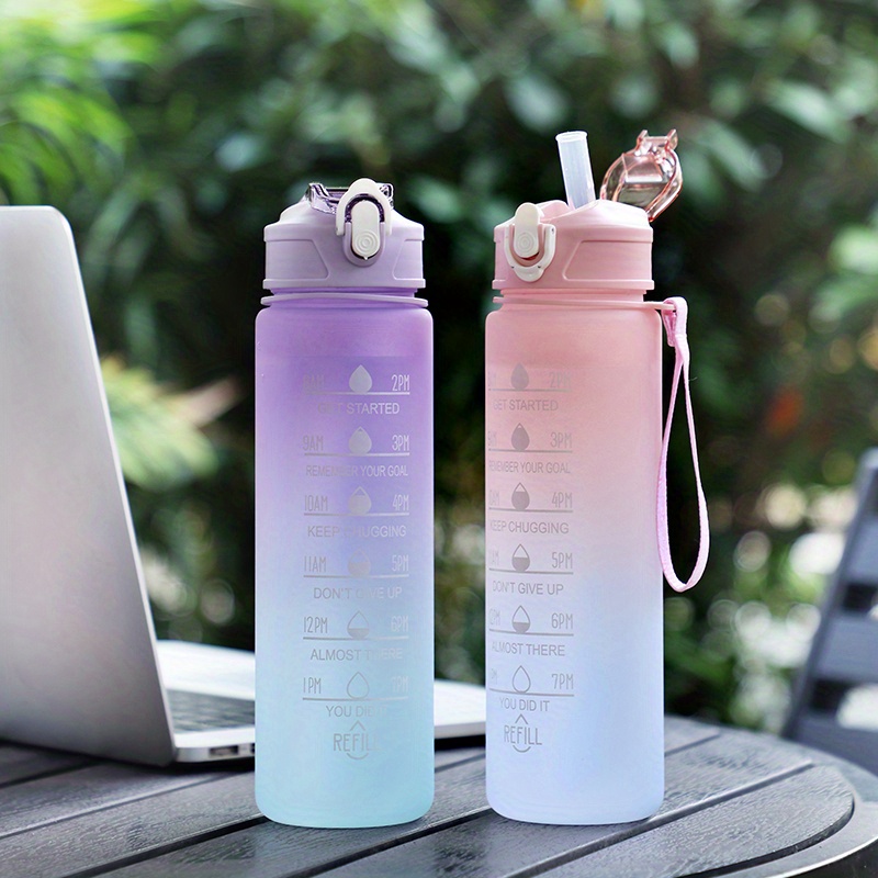 Kawaii Water Bottle for Girls Cute Water Bottles with Straw Portable  Leakproof Drinking Bottle Water Jug for School, 24 oz (Pink)