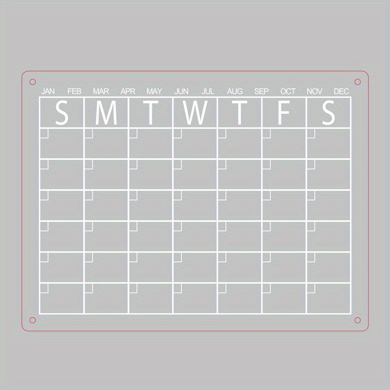 Acrylic Calendar Board Magnetic Dry Wipe Board