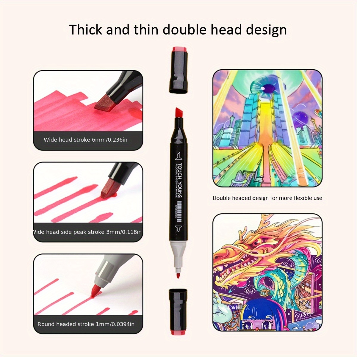 Color Markers Alcohol Felt Pen Manga Sketching Markers Dual Brush