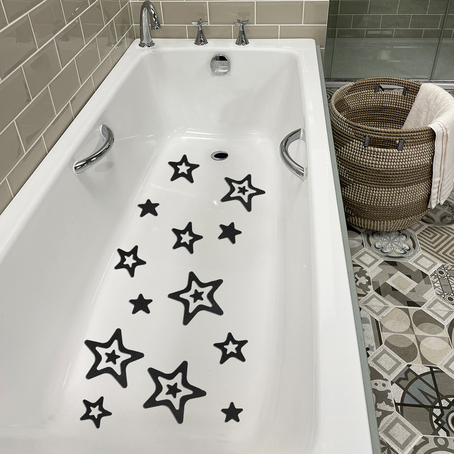 10 Pegatinas Antideslizantes Baño En Forma Estrella - Temu