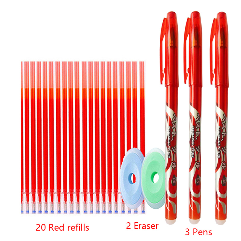 123encre set de 3 stylos à encre gel - bleu/noir/rouge