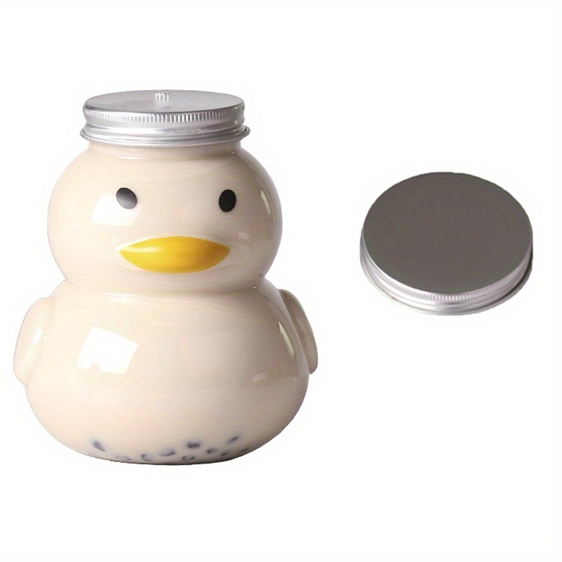 1pc, Cute Duck Design Disposable Bubble Tea Cup with Lid - 500ml/17oz Milk  Tea Bottle for Weddings, Birthdays, and Business Parties - Perfect Summer D