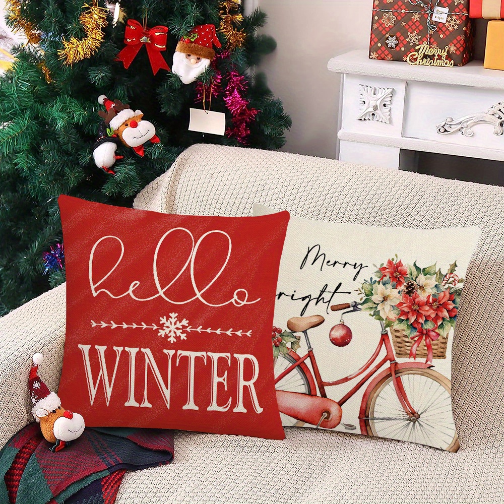 Christmas Pillowcases, Christmas Decorations Christmas Pillows Winter  Holiday Throw Pillows Christmas Farmhouse Sofa Decoration,pillow Inserts  Not Included - Temu