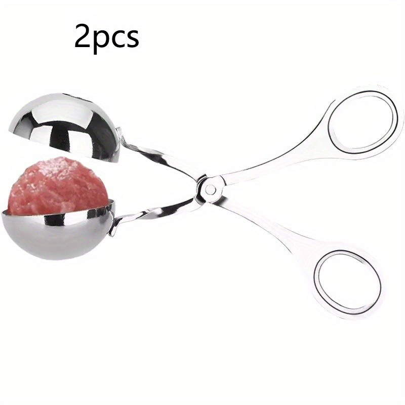 Meat Ballers Maker, Stainless Steel Rice Ball Making Tongs, Meatball Scoop,  Meatball Clip, None-stick Food Clip, Cookie Dough Scoop, Diy Fish Ball  Mold, Ice Cream Ball Makers, Kitchen Tools - Temu