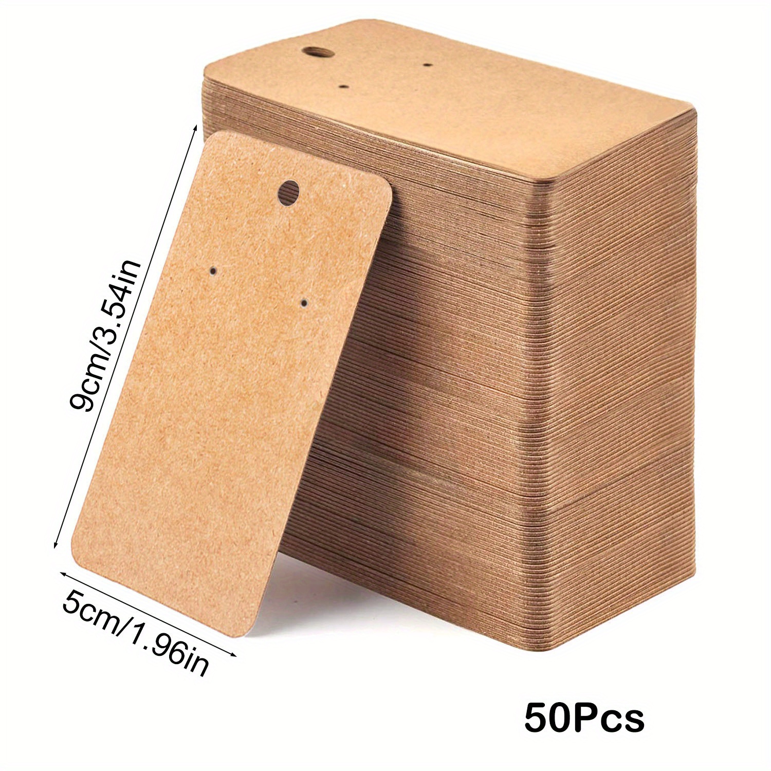 50pcs Small Kraft Paper Ear Studs Earring Display Cards Label Tag Jewelry  Cards Holder, 3.5 X 2.5cm