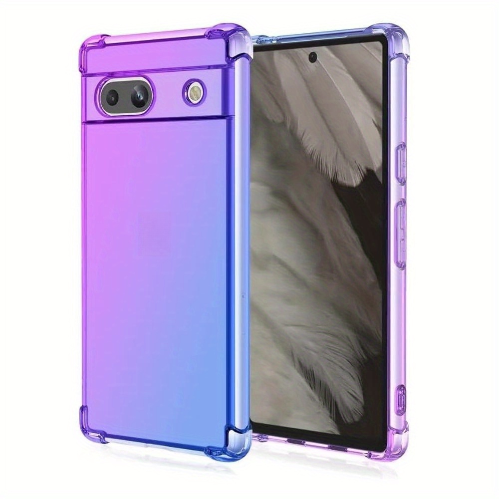 Gradient Color Four Corners Shockproof Tpu Slim Phone Cover - Temu