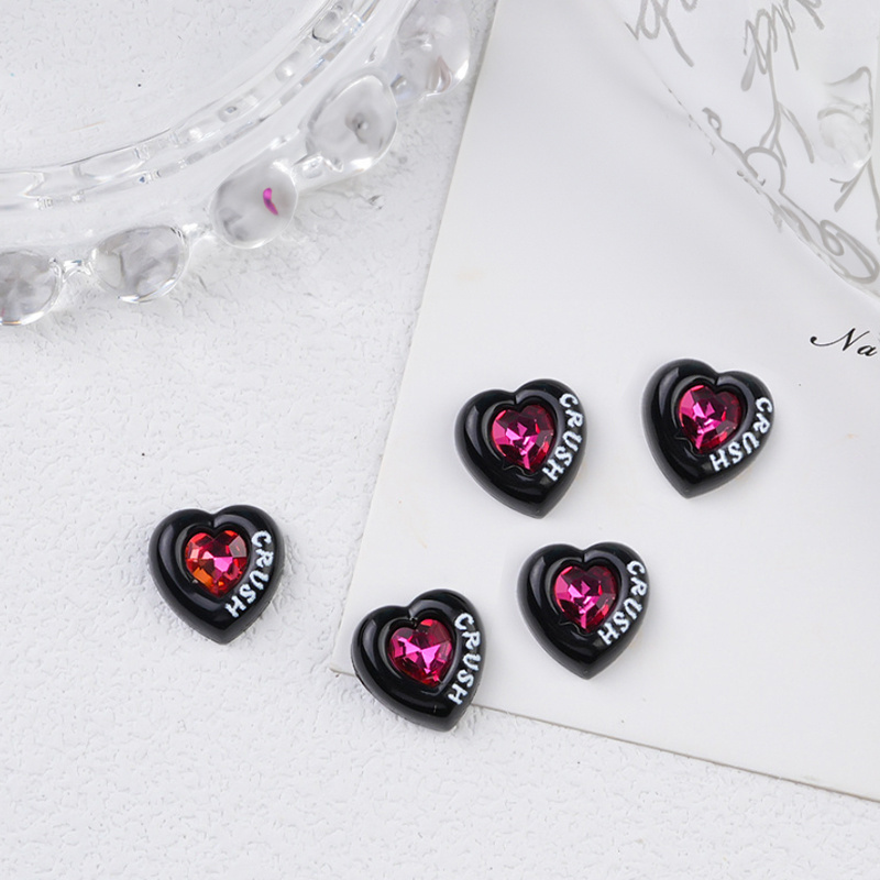 5pcs Heart Shaped Nail Art Charms With Iridescent Rhinestones Y2k Dopamine  Style 3d Colorful And Cute Heart Nail Charms With Colorful Flatback Nail  Gems For Nails Diy Decorations