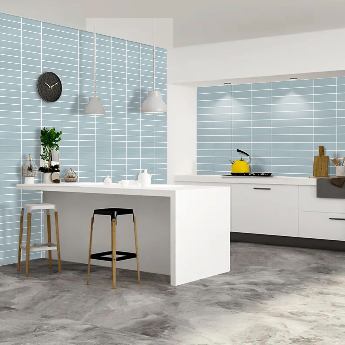 Plastic Tile Decoration, Backsplash Tile For Kitchen Peel And Stick