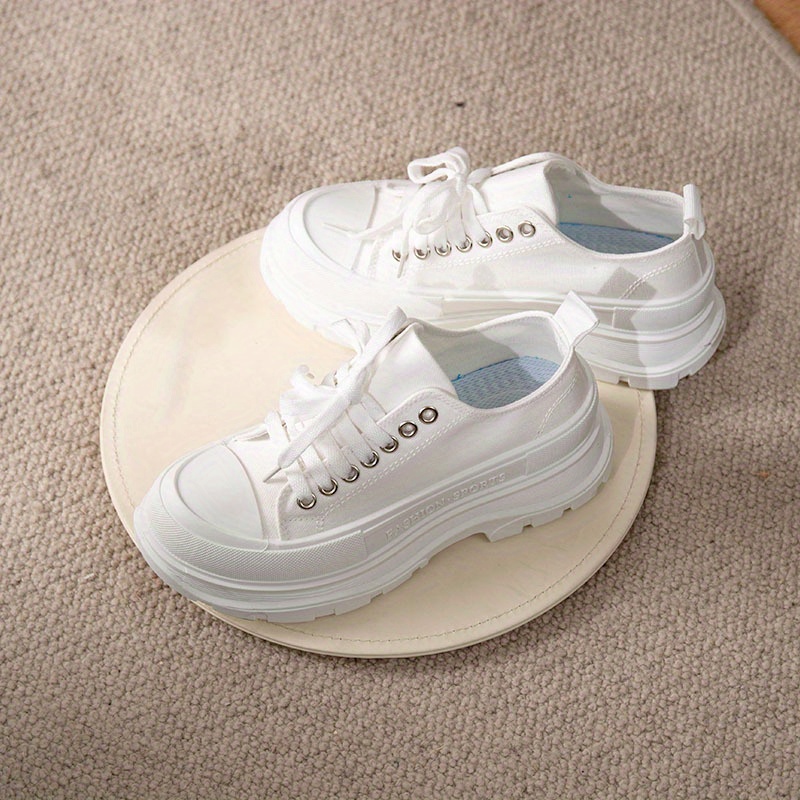 White canvas cheap trainers