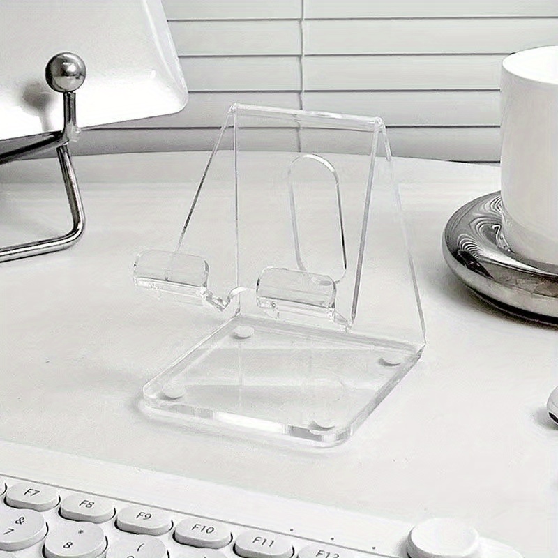 Soporte Transparente de Acrílico de Estilo Sencillo para Escritorio, Móvil y Tableta, Esencial para Dormitorios, Soporte Creativo Engrosado de Una Pieza
