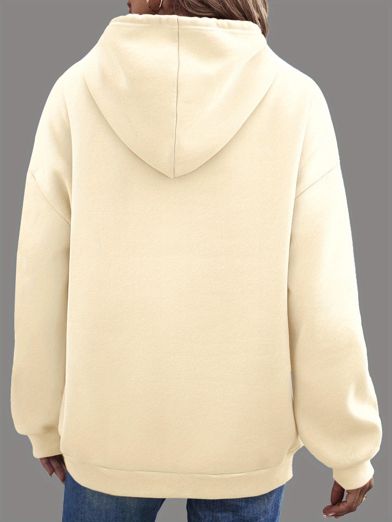 Drawstring Button Front Printed Hoodie