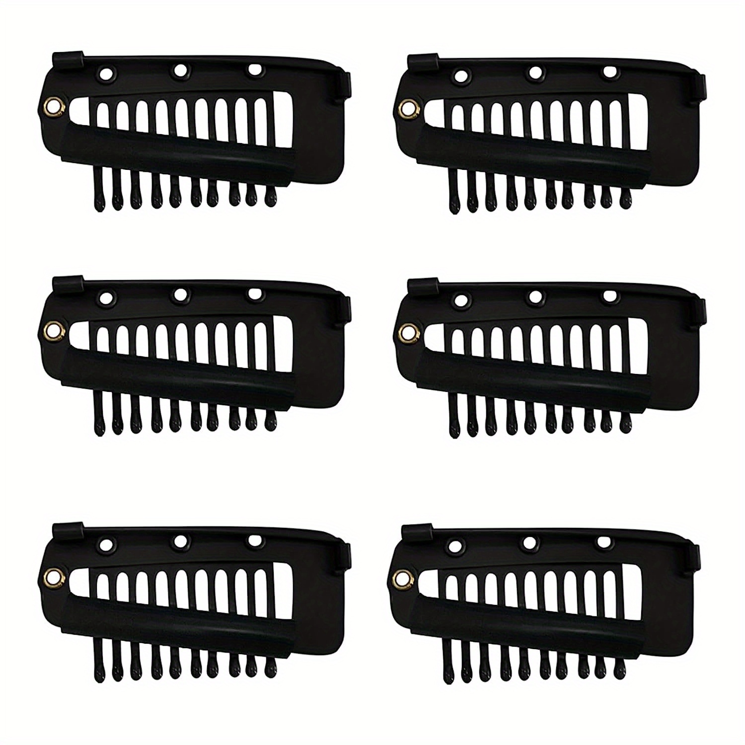Pack of 10 Strong Chunni Clips with Safety Pin, Black 