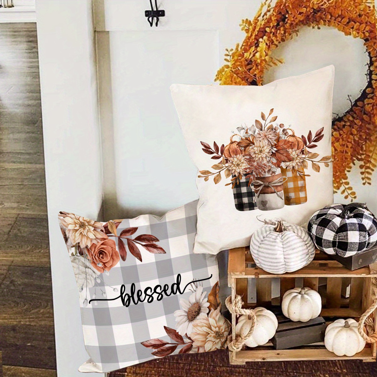 4pcs Fall Decor Pillow Covers Farm Pumpkin Truck Sunflower Throw Pillows  Covers 18inch 18inch No Pillow Insert, Quick & Secure Online Checkout