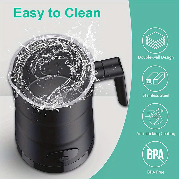 1pc 11.83 Oz Electric Milk Steamer For Hot And Cold Milk Froth 4 In 1 Large  Capacity Automatic Milk Frother And Warmer Silent Operation, Non-Stick Int