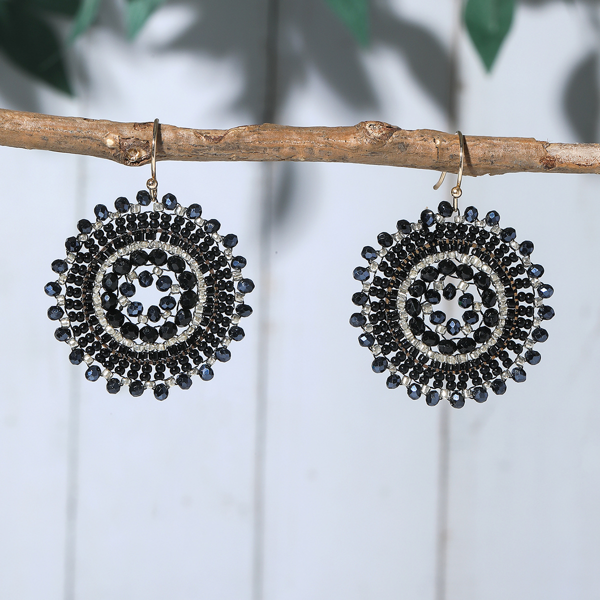 Bohemian Style Flower Rhinestone Dangle Earrings