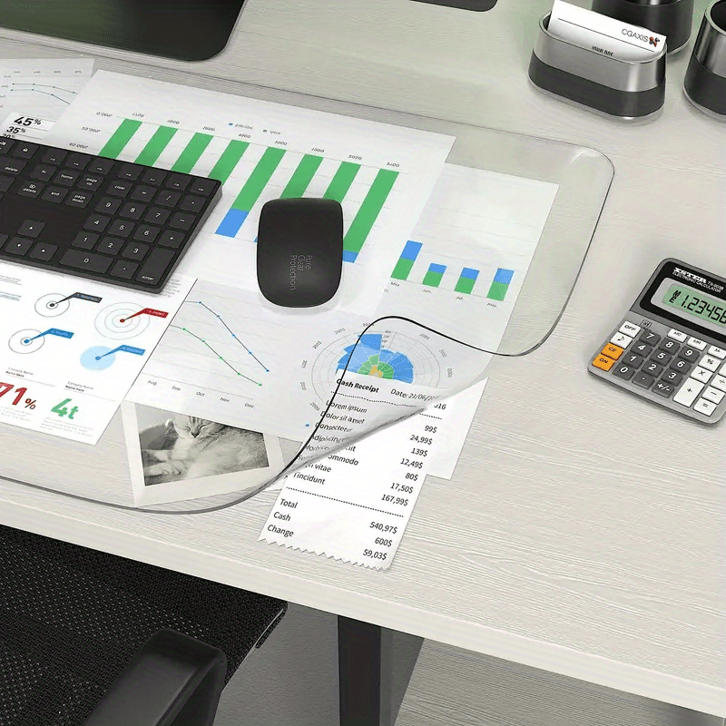 Sous-main de bureau transparent en PVC - Tapis d'écriture pour enfants -  Protection de bureau transparente - 1 mm d'épaisseur - Imperméable - Grand