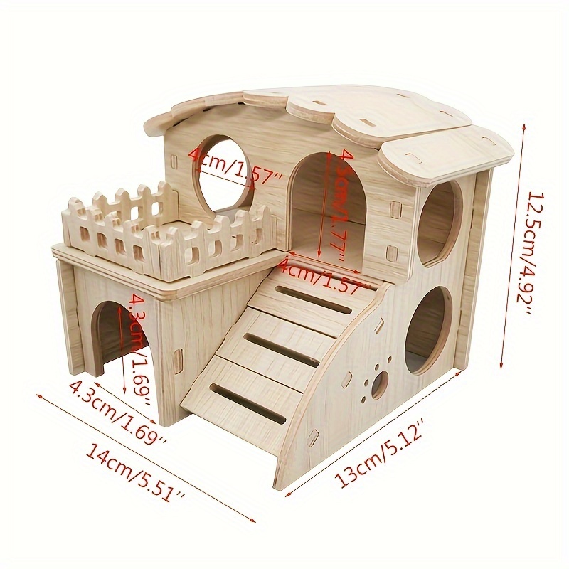 Hamster Solid Wooden Small House Hamster Swing Sleeping Nest - Temu