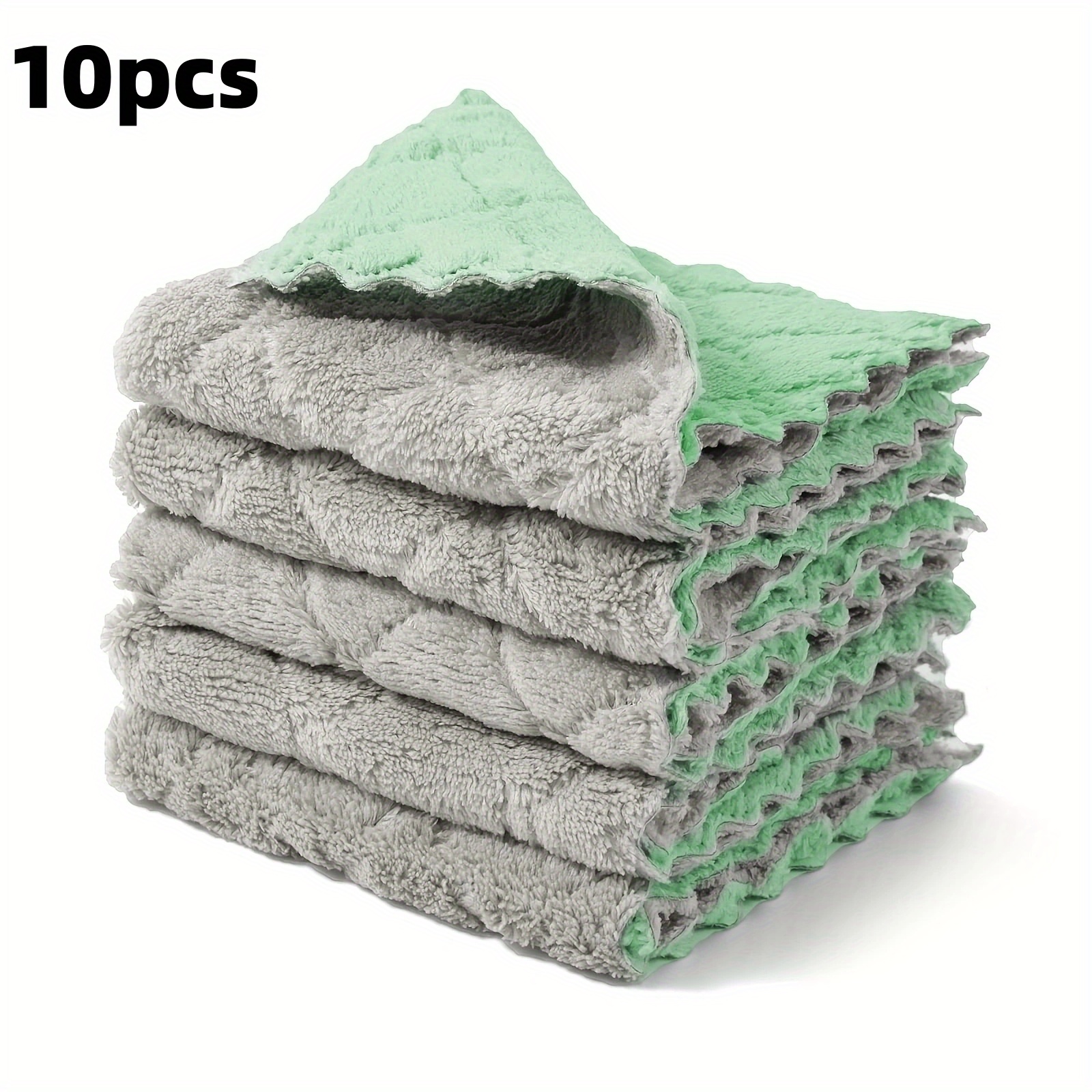 2pcs Microfiber Dishcloth Square Kitchen Washing Cleaning Towel