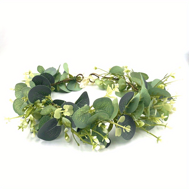 Eucalyptus Leaf Wreath, Seaside Vacation Photo Prop, Artificial , Women's Hair Accessory Headband