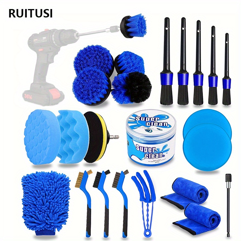 5pcs/9pcs RUITUSI Ensemble De Brosses De Nettoyage Pour Moto - Temu Canada