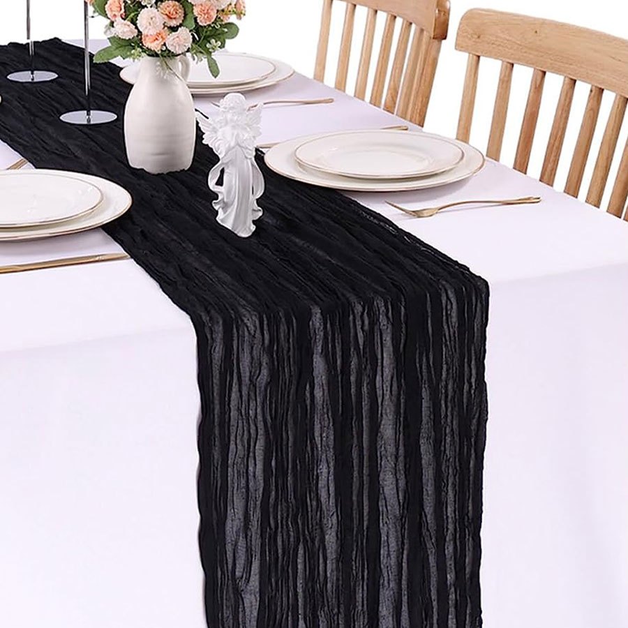 Polyester Table Runners Wrinkled Table Cloth - Temu