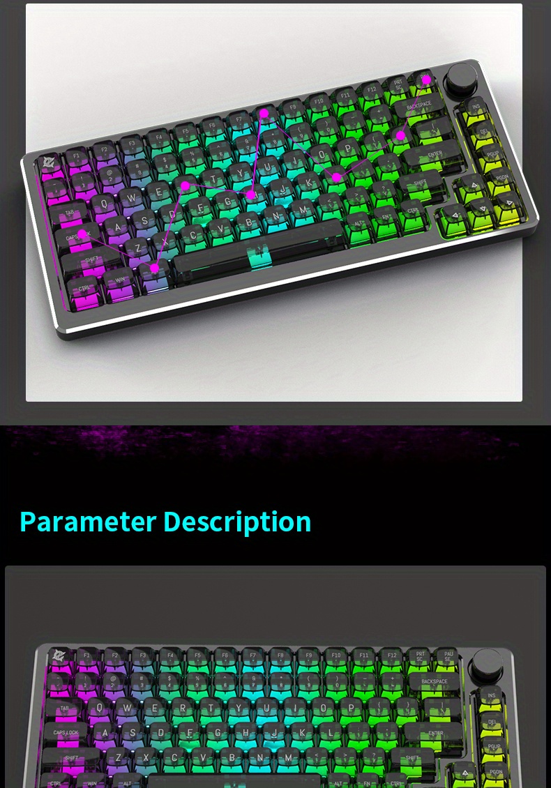 Yg100 Mechanical Keyboard Kit Rgb Light Single Mode Wired - Temu